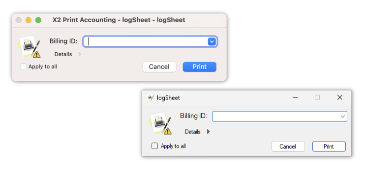 logSheet Pop Up